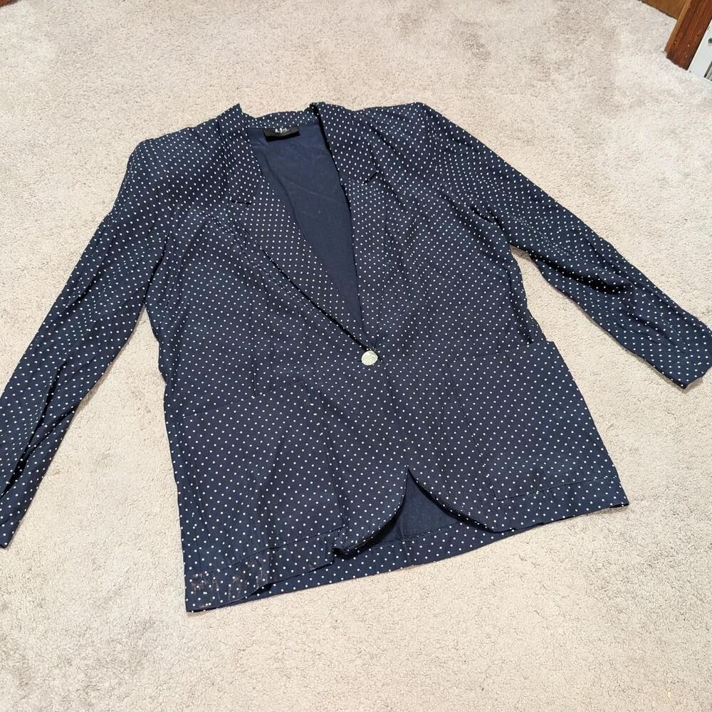 Tofy size 8 Women's Navy and White Polka dot Skirt Suit set